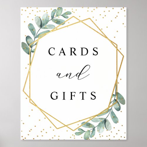 Eucalyptus Geometric Wedding Cards  Gifts Real Foil Prints