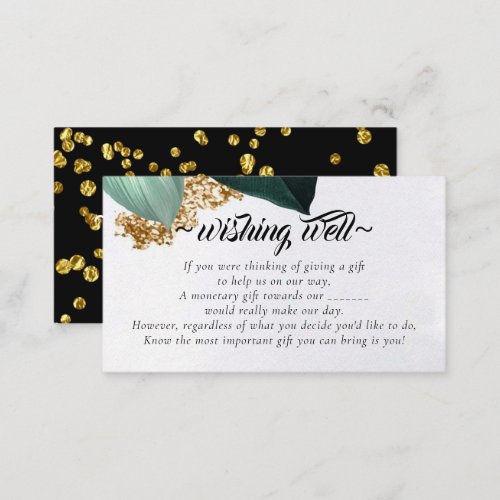Eucalyptus Glitter Wishing Well for Wedding Enclosure Card