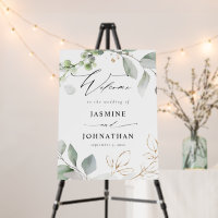 Eucalyptus Glow Gold Greenery Welcome Foam Board