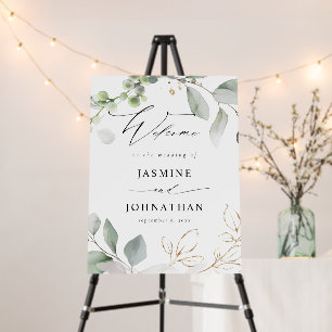 Eucalyptus Glow Gold Greenery Welcome Foam Board