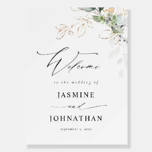 Eucalyptus Glow Gold Greenery Welcome Foam Board 4