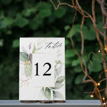 Eucalyptus Glow & Gold Table Number<br><div class="desc">Dress up your wedding or party tables with your Eucalyptus Glow & Gold Table Number Card.</div>