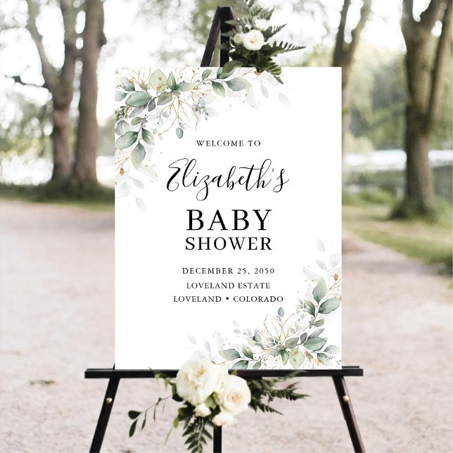 Eucalyptus Gold Baby Shower Foam Board (Creator Uploaded)