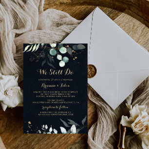 Eucalyptus Gold Blue We Still Do Vow Renewal Invitation