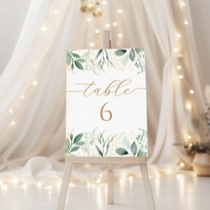Eucalyptus Gold Botanical Baby Shower Table Number