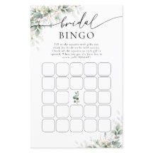 Eucalyptus Gold Bridal Shower Bingo