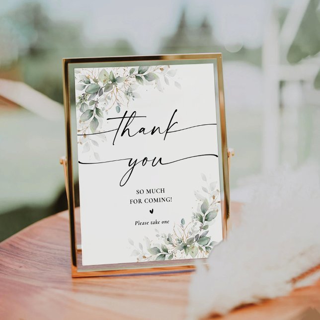 Eucalyptus Gold Bridal Shower Thank You Sign (Creator Uploaded)