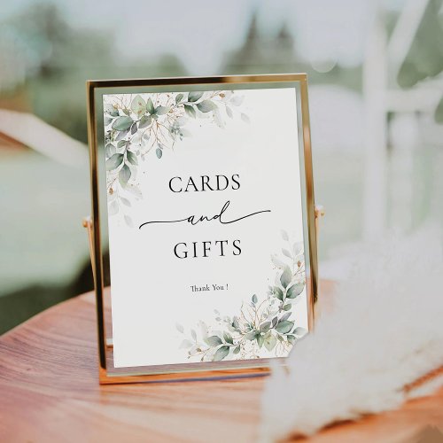 Eucalyptus Gold Cards and Gifts Sign