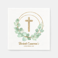 Eucalyptus Gold Cross Christening