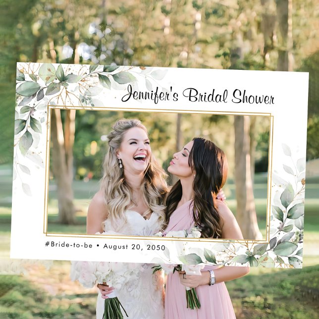 Eucalyptus Gold Floral Bridal Shower Photo Prop Foam Board (Creator Uploaded)