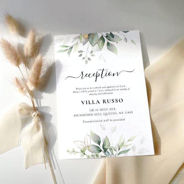 Eucalyptus Gold Floral Wedding Enclosure Card (Creator Uploaded)