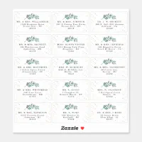 Customizable wedding guest address labels sticker, Zazzle