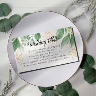 Eucalyptus Gold Foliage Wishing Well for Wedding Enclosure Card