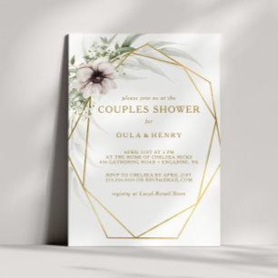 Eucalyptus Gold Geometric Couples Shower Invitation