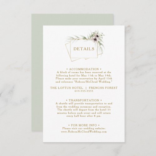 Eucalyptus Gold Geometric Details Enclosure Card