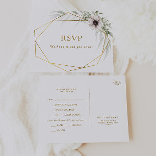 Eucalyptus Gold Geometric Menu Choice RSVP Card