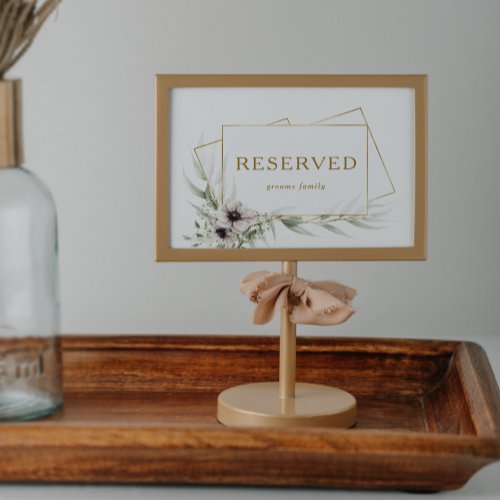Eucalyptus Gold Geometric Reserved Sign