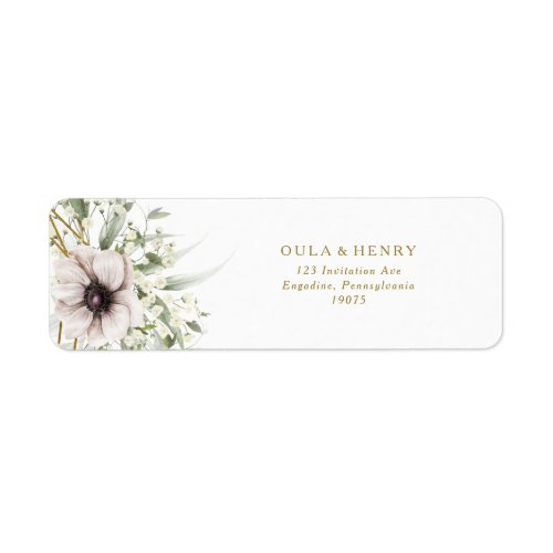 Eucalyptus Gold Geometric Return Address Label