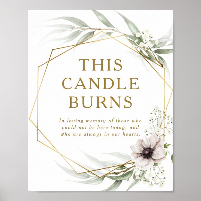 Eucalyptus Gold Geometric This Candle Burns Poster (Front)
