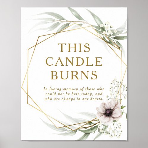 Eucalyptus Gold Geometric This Candle Burns Poster