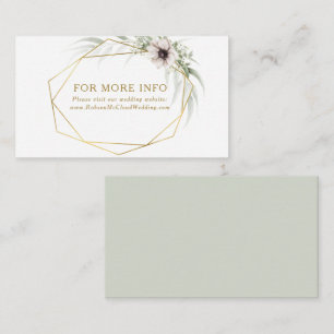 Eucalyptus Gold Geometric Wedding Website Enclosure Card