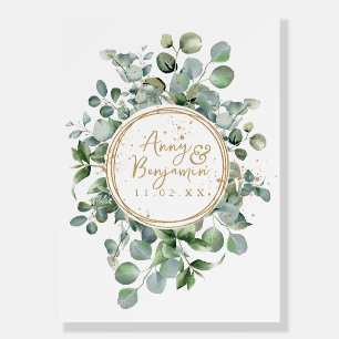Eucalyptus Gold Glitter - Green Wedding Foam Board