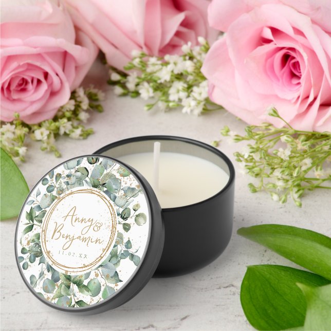 Eucalyptus Gold Glitter - Green Wedding Mini Candle Favors (Insitu (Wedding))
