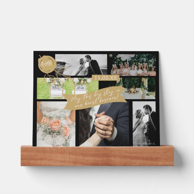 Eucalyptus Gold Glitter - Green Wedding Picture Ledge (Front)