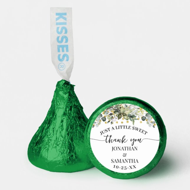 Eucalyptus Gold Glitter Wedding Shower Sweet Favor (Front)