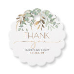 Eucalyptus Gold Greenery Baby Shower Thank You Favor Tags