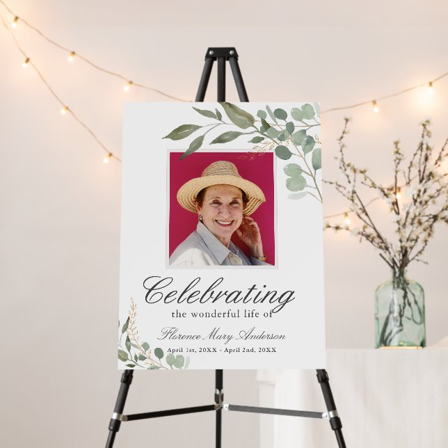 Eucalyptus Gold Memorial Funeral Foam Board (In Situ (Stand))