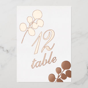Eucalyptus Gold Pressed  Foil Table Number