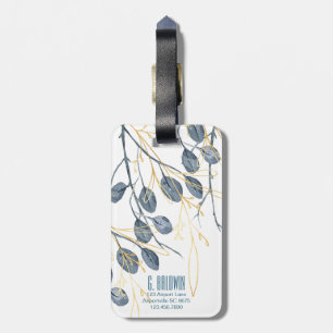 Eucalyptus Golden Garden Floral Monogram Tag