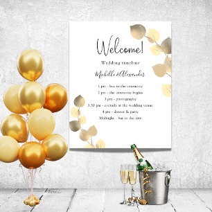 Eucalyptus golden wedding program foam board