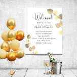 Eucalyptus golden wedding program  poster<br><div class="desc">A modern,  elegant,  wedding program,  timeline.  White background,  decorated with golden eucalyptus,  sprigs. Personalize and add your names and wedding details. Black colored letters.  If you have more text it's possible to reduce the line space.</div>