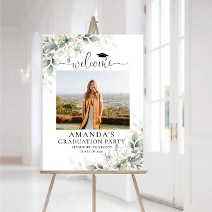 Eucalyptus Graduation Party with Photo Foam Boards