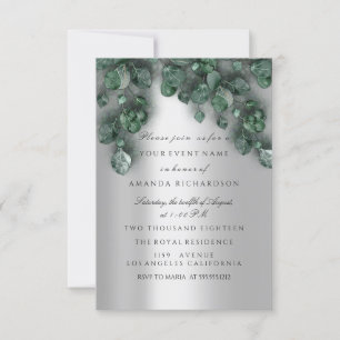 Eucalyptus Gray VIP Bridal Wedding Woodland Rustic Invitation
