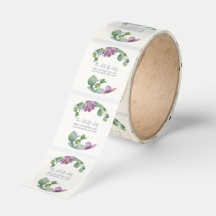 Eucalyptus Green and Purple Foliage Address Classic Round Sticker