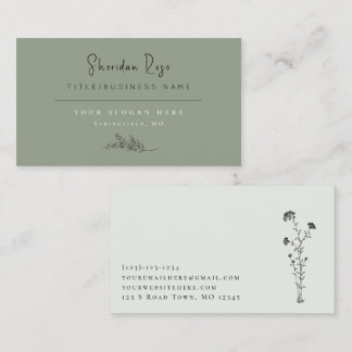 Eucalyptus Green Botanical Sprig Business Card