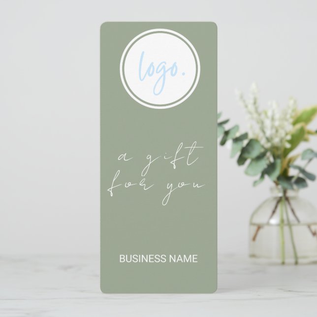 EUCALYPTUS GREEN BUSINESS LOGO GIFT CERTIFICATE (Standing Front)