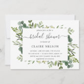 Eucalyptus Green Foliage Bridal Shower Invitation (Front)