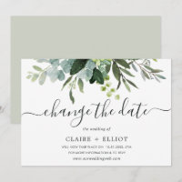 Eucalyptus Green Foliage Change the Date Wedding