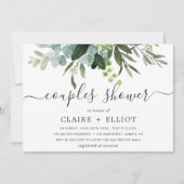 Eucalyptus Green Foliage Couples Shower Invitation (Front)