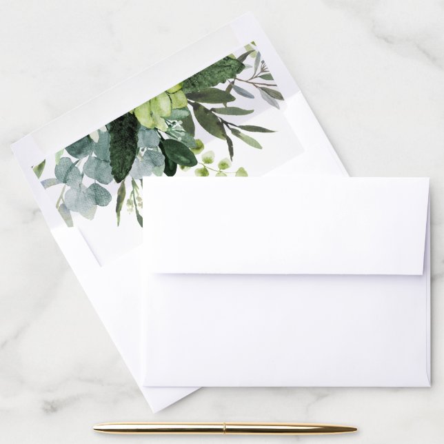 Eucalyptus Green Foliage Envelope Liner (Desk)