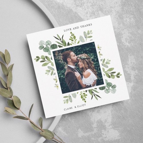 Eucalyptus Green Foliage Photo Thank You Card