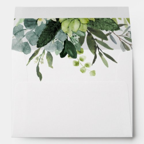Eucalyptus Green Foliage Pre_Printed Address 5x7 Envelope