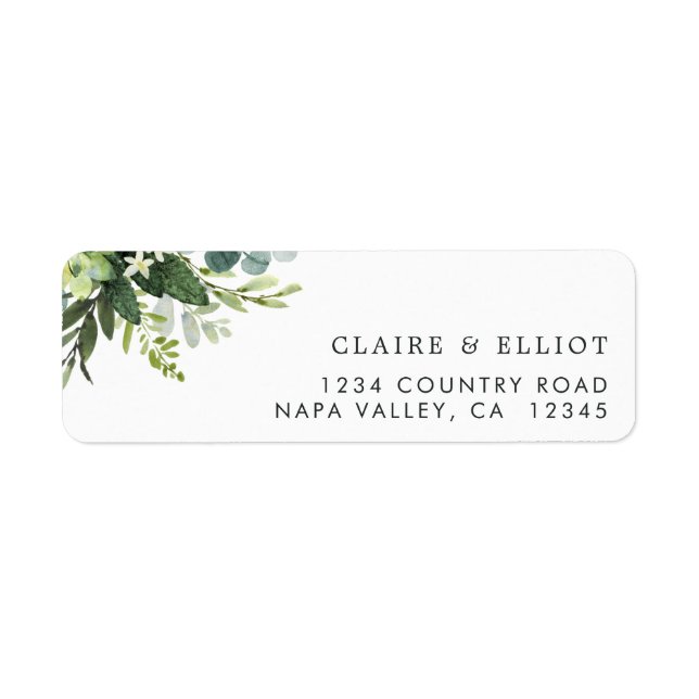 Eucalyptus Green Foliage Return Address Label (Front)
