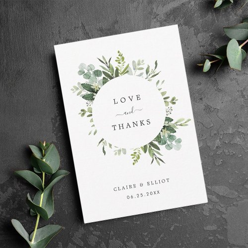 Eucalyptus Green Foliage Thank You Card