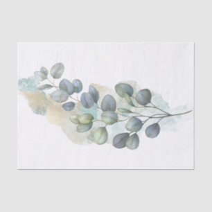 Eucalyptus Green Foliage Watercolor Tissue Paper