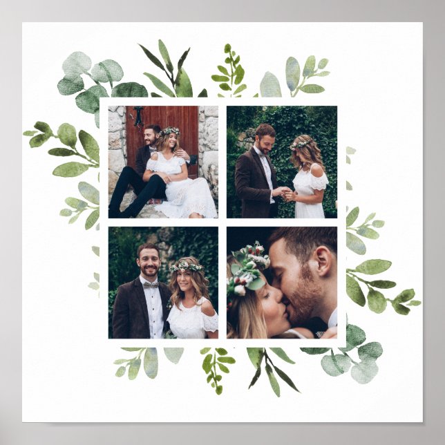 Eucalyptus Green Foliage Wedding 4 Photo Poster (Front)